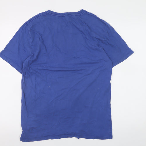 Reiss Men's Blue Crew Neck Cotton T-Shirt Size L Casual Classic