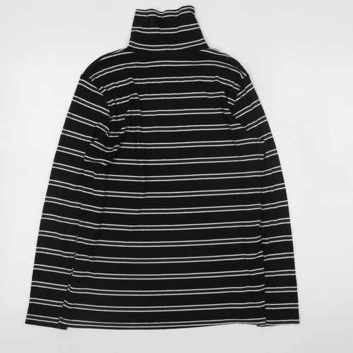 Papaya Women’s Black Striped Roll Neck Long Sleeve Top Size 14