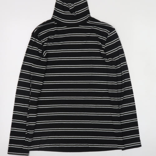 Papaya Women’s Black Striped Roll Neck Long Sleeve Top Size 14