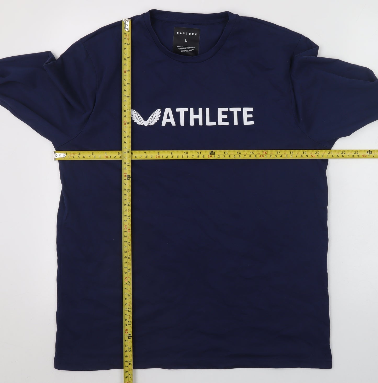 Castore Men's Navy Long Sleeve Athletic Crew Neck T-Shirt Size L