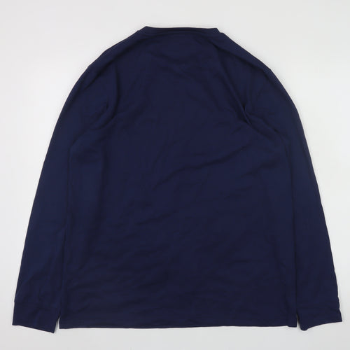 Castore Men's Navy Long Sleeve Athletic Crew Neck T-Shirt Size L