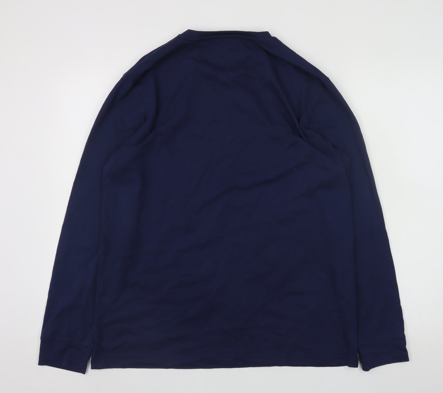 Castore Men's Navy Long Sleeve Athletic Crew Neck T-Shirt Size L