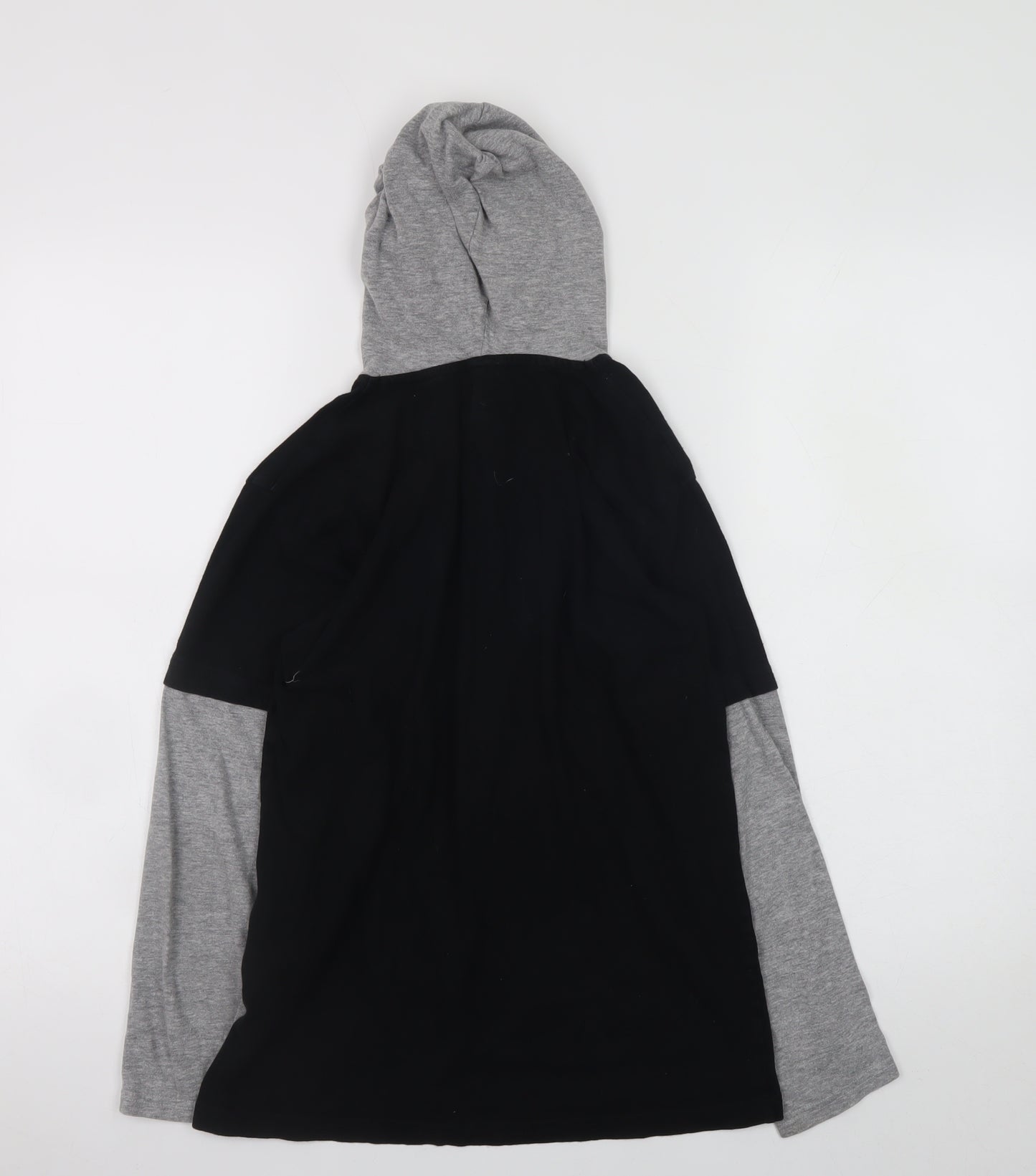 Threadbare Boys Black & Grey Hoodie 11-12 Years Pullover Stay Cool Graphic