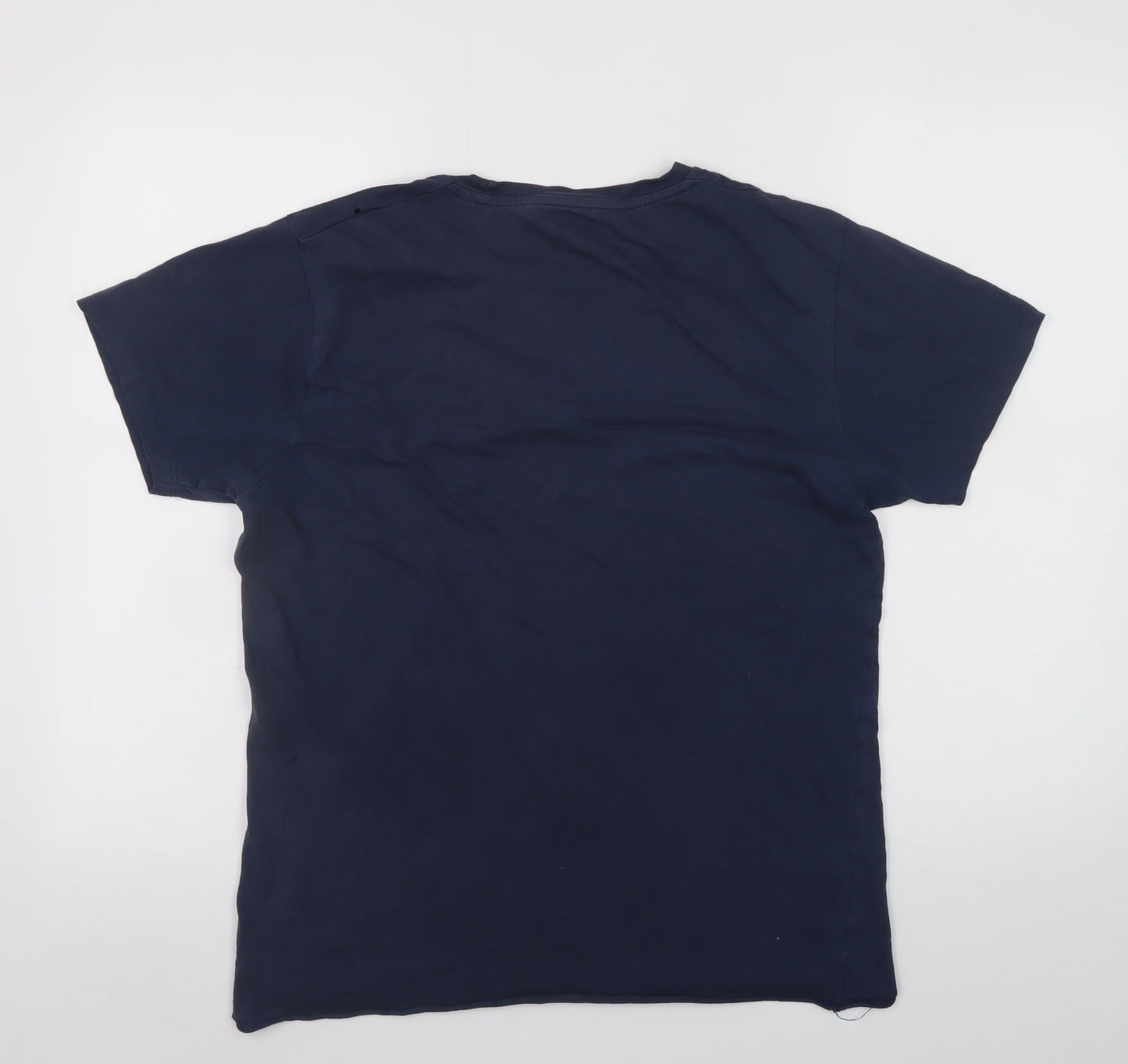 Jack & Jones Men's Blue Graphic Workwear T-Shirt Size L