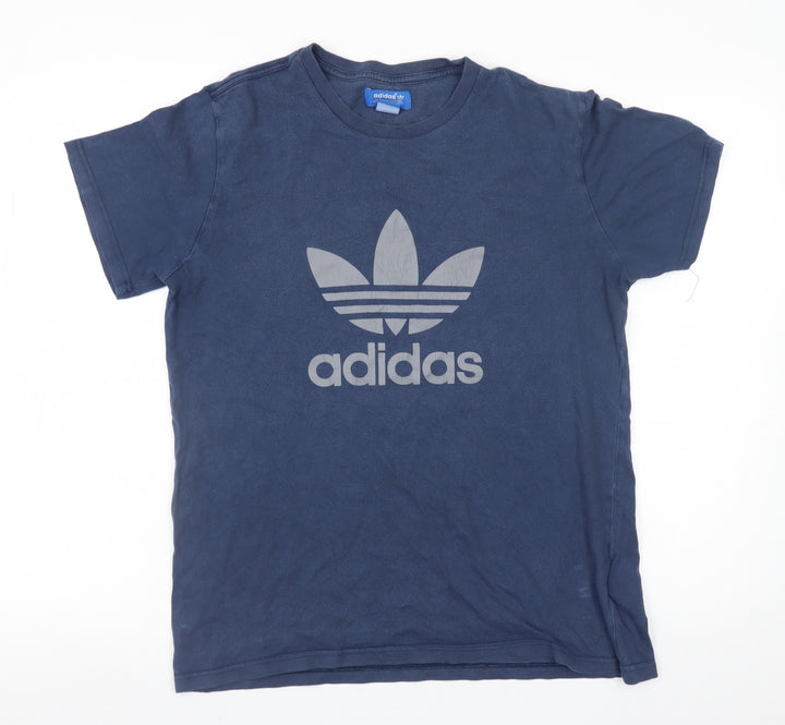 Adidas Men's Blue Crew Neck Short Sleeve T-Shirt Size M