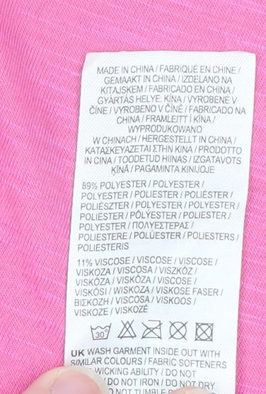 LA Gear Women's Pink Short Sleeve Basic T-Shirt UK 14