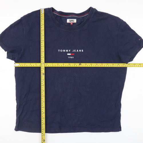 Tommy Jeans Men's Navy Blue Cotton Crew Neck Short Sleeve T-Shirt M