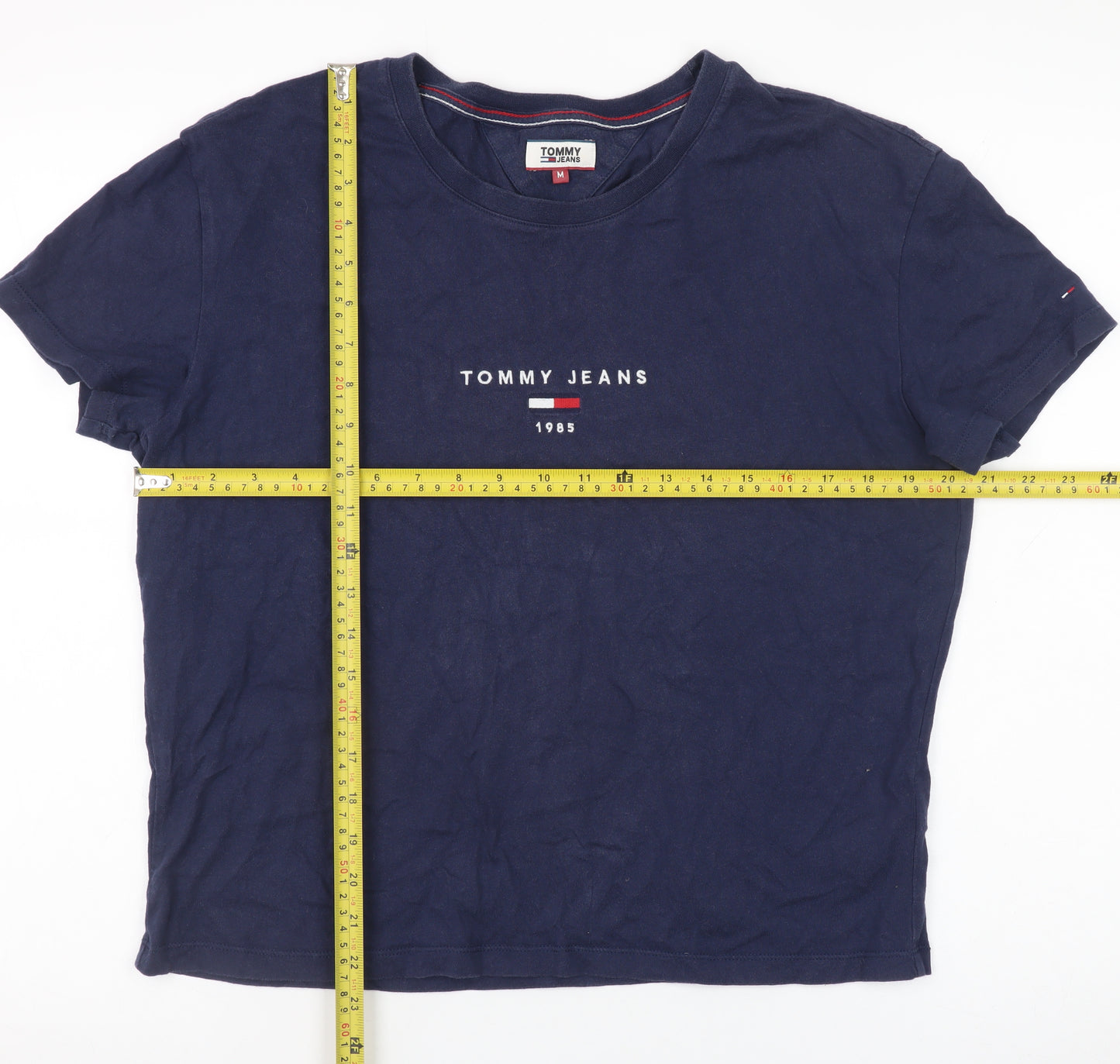 Tommy Jeans Men's Navy Blue Cotton Crew Neck Short Sleeve T-Shirt M