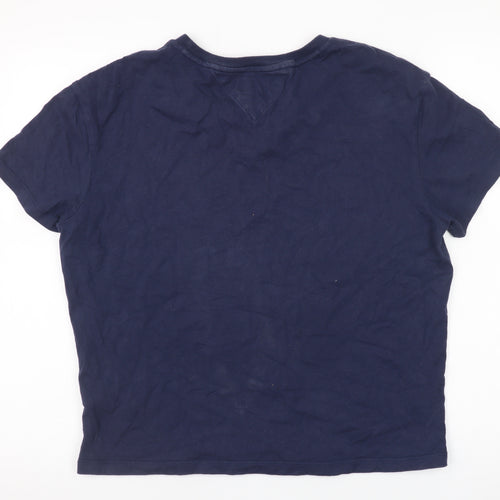 Tommy Jeans Men's Navy Blue Cotton Crew Neck Short Sleeve T-Shirt M