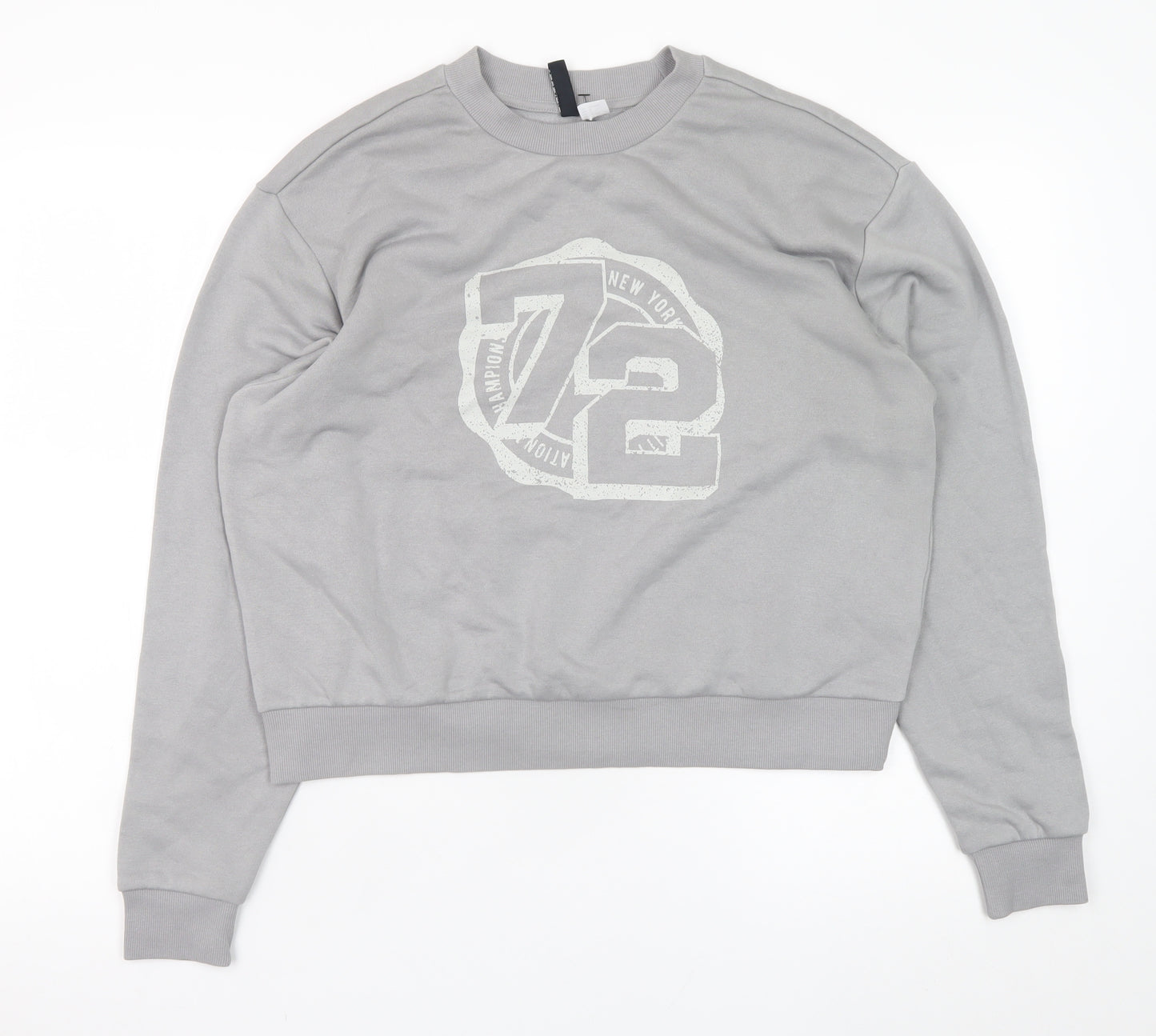 H&M Divided Men's Grey Graphic 72 Crew Neck Sweatshirt M