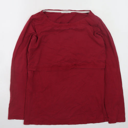 SMALLSHOW Women's Red Long Sleeve Nursing T-Shirt Size S