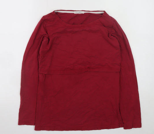 SMALLSHOW Women's Red Long Sleeve Nursing T-Shirt Size S