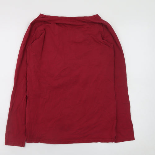 SMALLSHOW Women's Red Long Sleeve Nursing T-Shirt Size S