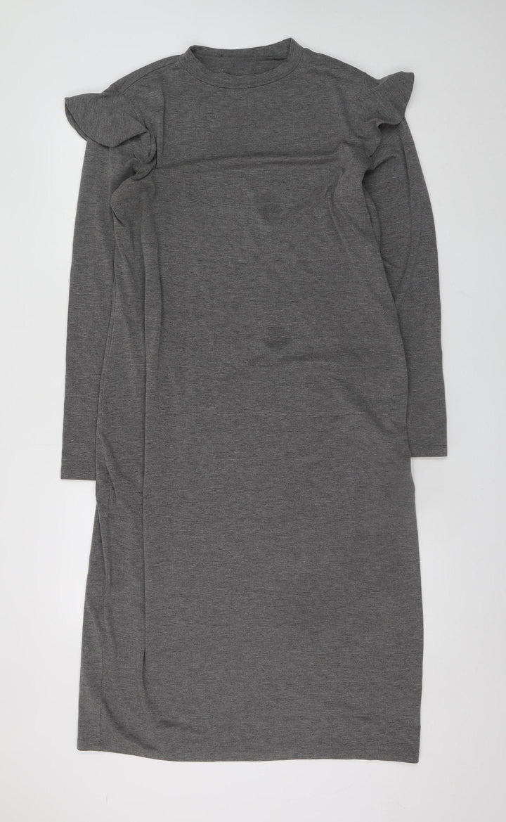 V by Very Women Grey Size 20 Long Sleeve Midi Dress