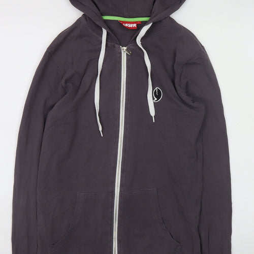 9LESTR Men's Grey Full Zip Hoodie Size S Regular Fit Cotton