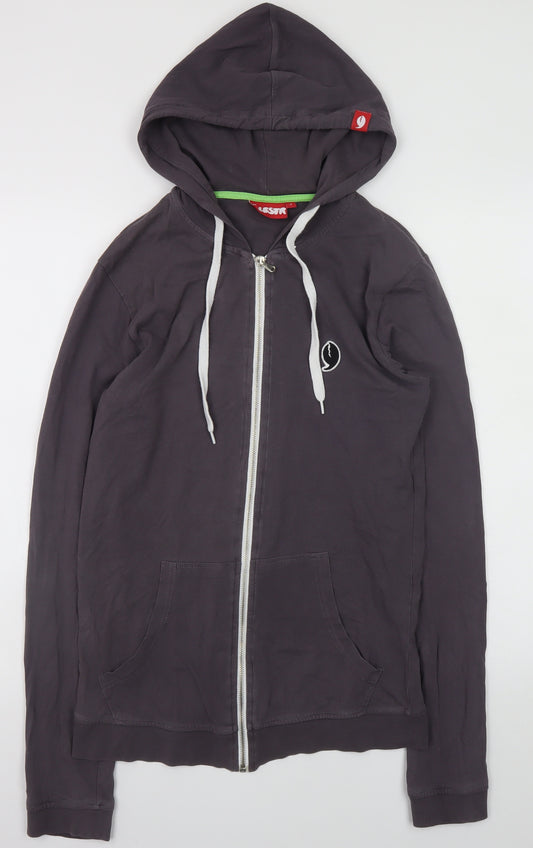 9LESTR Men's Grey Full Zip Hoodie Size S Regular Fit Cotton