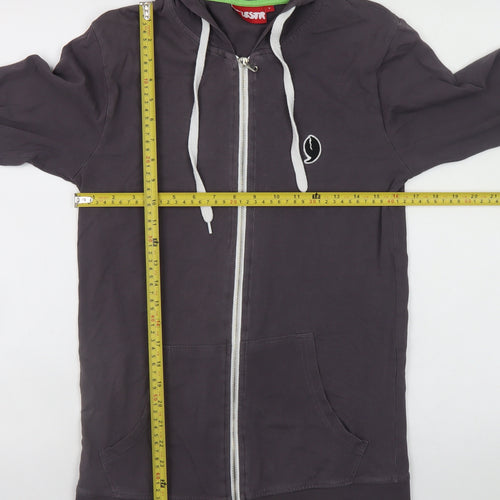 9LESTR Men's Grey Full Zip Hoodie Size S Regular Fit Cotton