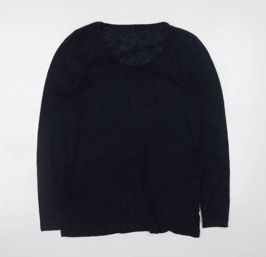 Mint Velvet Women’s Blue Long Sleeve Basic Jersey Top Size 16