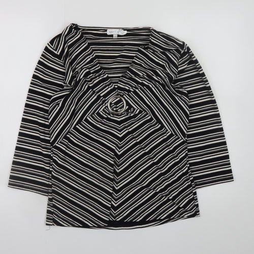 Merlin 101 Women's Black Striped Wrap Blouse Size 20