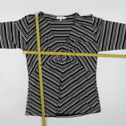 Merlin 101 Women's Black Striped Wrap Blouse Size 20