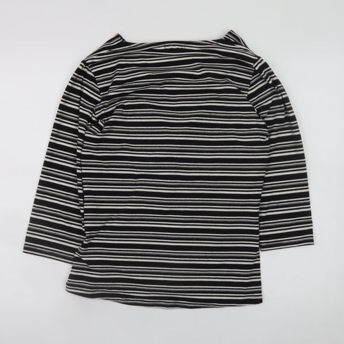 Merlin 101 Women's Black Striped Wrap Blouse Size 20
