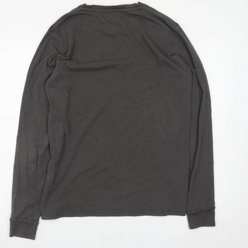 Howies Men's Black Long Sleeve Crew Neck Cotton T-Shirt M