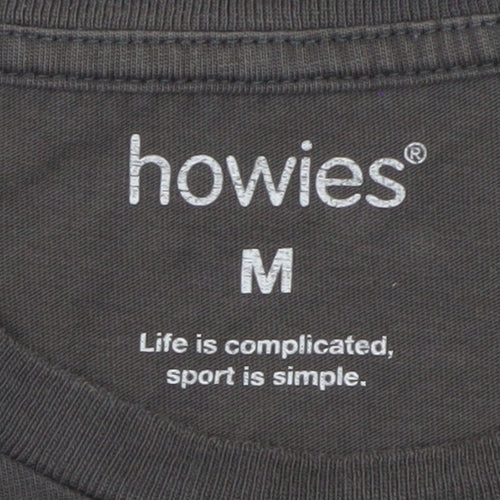 Howies Men's Black Long Sleeve Crew Neck Cotton T-Shirt M
