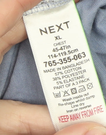 Next Men Blue XL Polo Shirt Cotton Blend Short Sleeve Collared