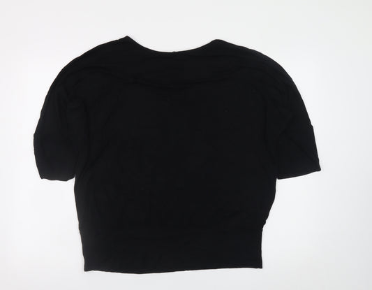 Studio Womens Black Size 14 Relaxed Viscose Jersey Blouse