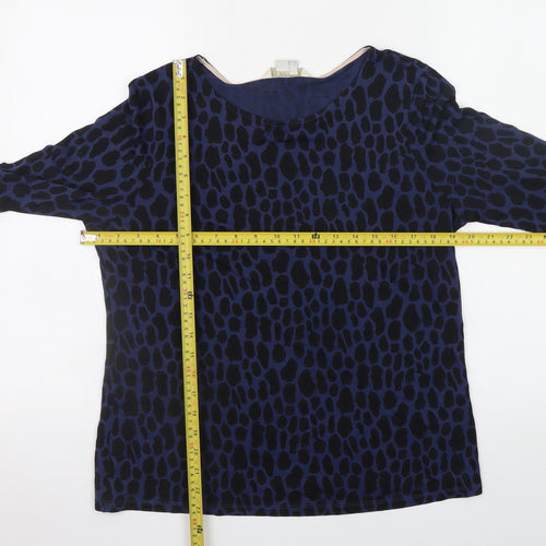 Boden Women's Blue Animal Print 3/4 Sleeve Lyocell Blouse UK 12