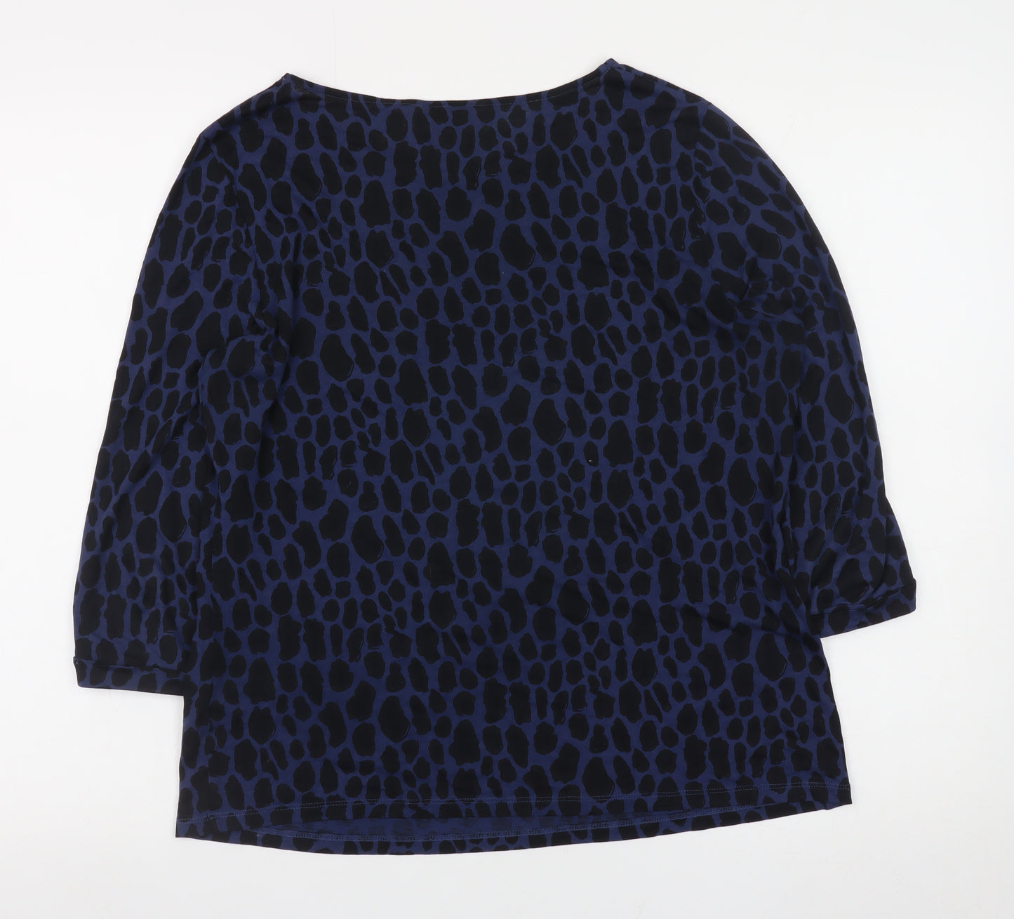 Boden Women's Blue Animal Print 3/4 Sleeve Lyocell Blouse UK 12