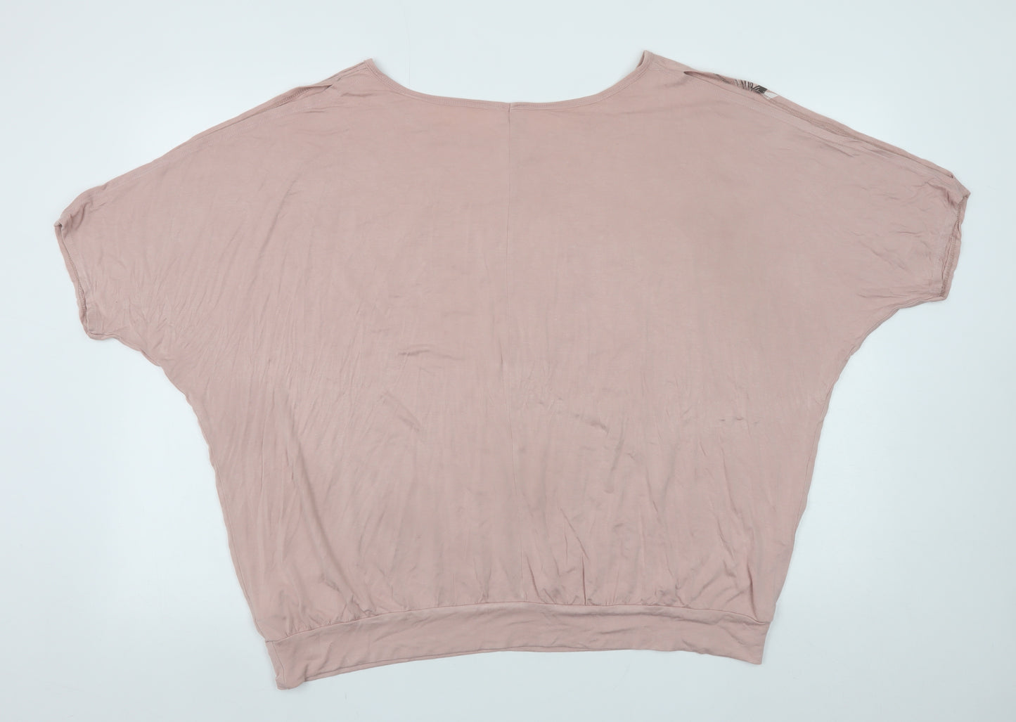 Next Women’s Pink Feather Print Relaxed Cropped T-Shirt Size 16