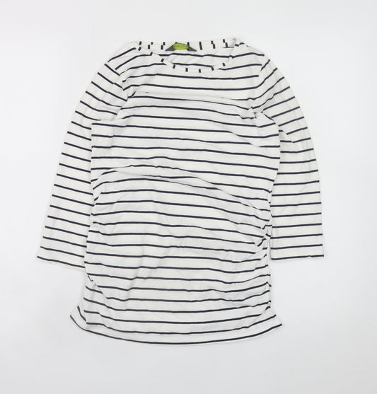 Blooming Marvellous Women’s White Striped 3/4 Sleeve Boat Neck T-Shirt Size S