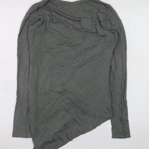River Island Women’s Grey Asymmetric Long Sleeve T-Shirt Size 14