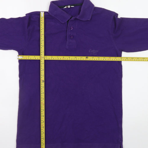 Cotton Traders Men's Purple Long Sleeve Polo Shirt XS 100% Cotton Regular Fit