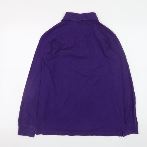 Cotton Traders Men's Purple Long Sleeve Polo Shirt XS 100% Cotton Regular Fit