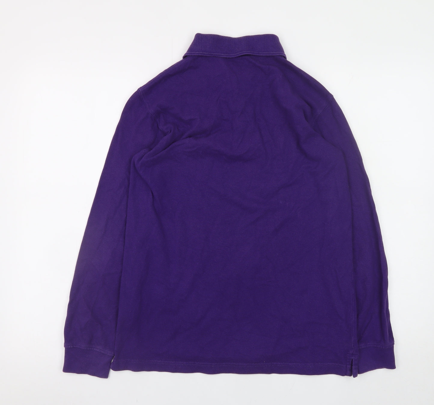 Cotton Traders Men's Purple Long Sleeve Polo Shirt XS 100% Cotton Regular Fit
