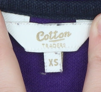 Cotton Traders Men's Purple Long Sleeve Polo Shirt XS 100% Cotton Regular Fit