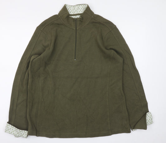 Orvis Women’s Khaki Green 1/2 Zip Pullover Sweatshirt Large