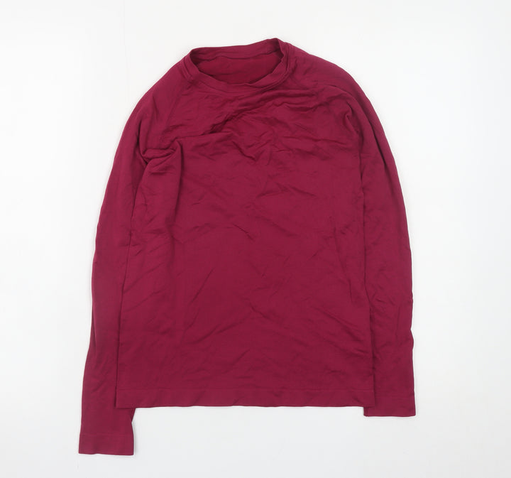 Crivit Girls Burgundy Long Sleeve Basic Top Size 12-14 Years Polyamide Blend