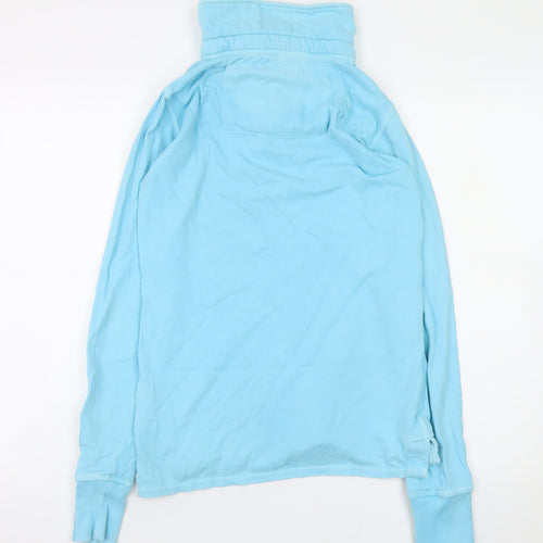 Superdry Men’s Blue Henley Sweatshirt Small High Neck Cotton