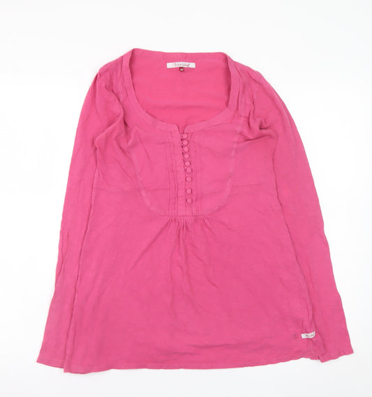White Stuff Women’s Pink Cotton Tunic Blouse Size 10