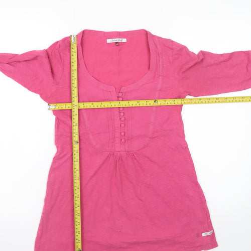 White Stuff Women’s Pink Cotton Tunic Blouse Size 10