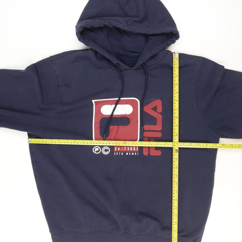 Fila Men’s Blue Pullover Hoodie L Logo Graphic Sportswear