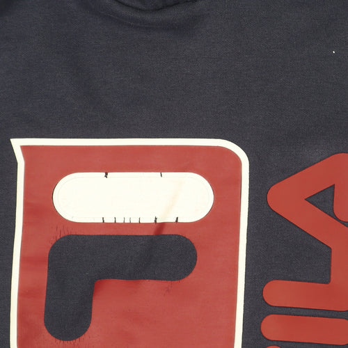 Fila Men’s Blue Pullover Hoodie L Logo Graphic Sportswear