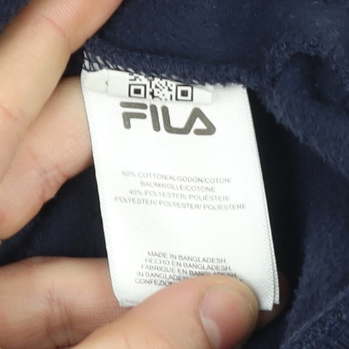 Fila Men’s Blue Pullover Hoodie L Logo Graphic Sportswear
