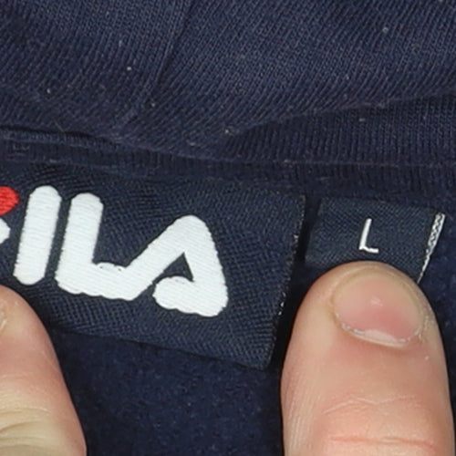 Fila Men’s Blue Pullover Hoodie L Logo Graphic Sportswear