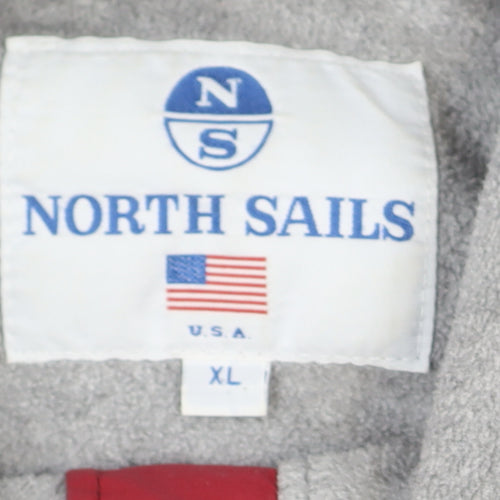 North Sails Men's Red XL Bomber Jacket with Logo Zip Pockets