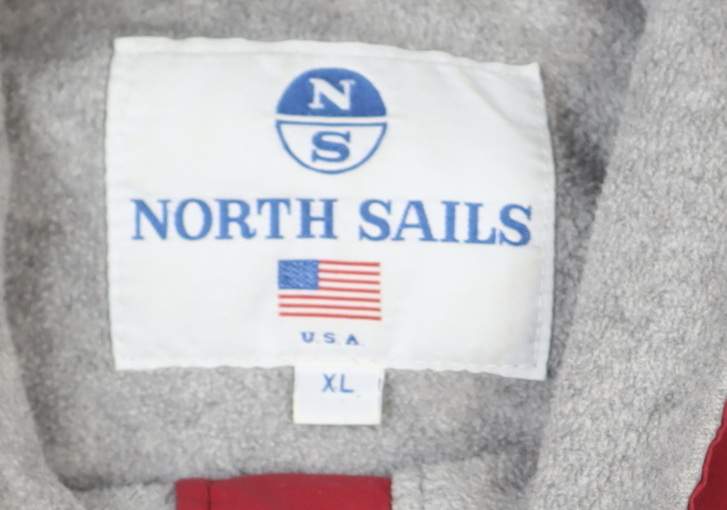 North Sails Men's Red XL Bomber Jacket with Logo Zip Pockets