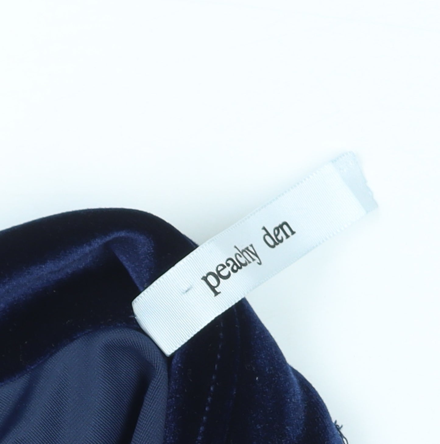 Peachy Den Women's Blue Velvet Collared Zip Jumpsuit Size M